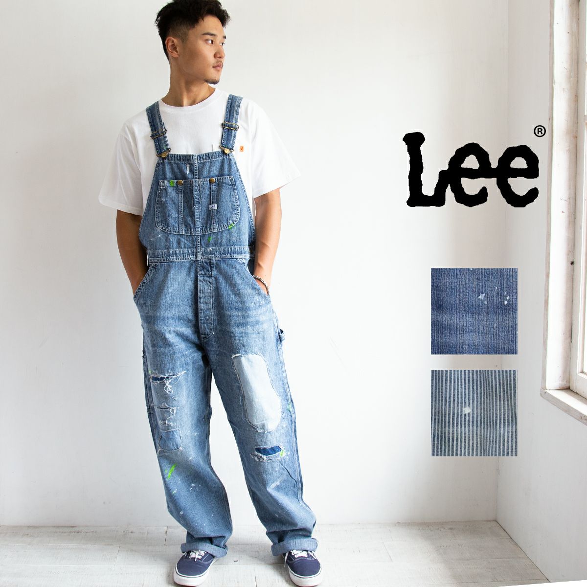 Lee リー 】 ダンガリーズ リメイク クラッシュ デニム オーバーオール