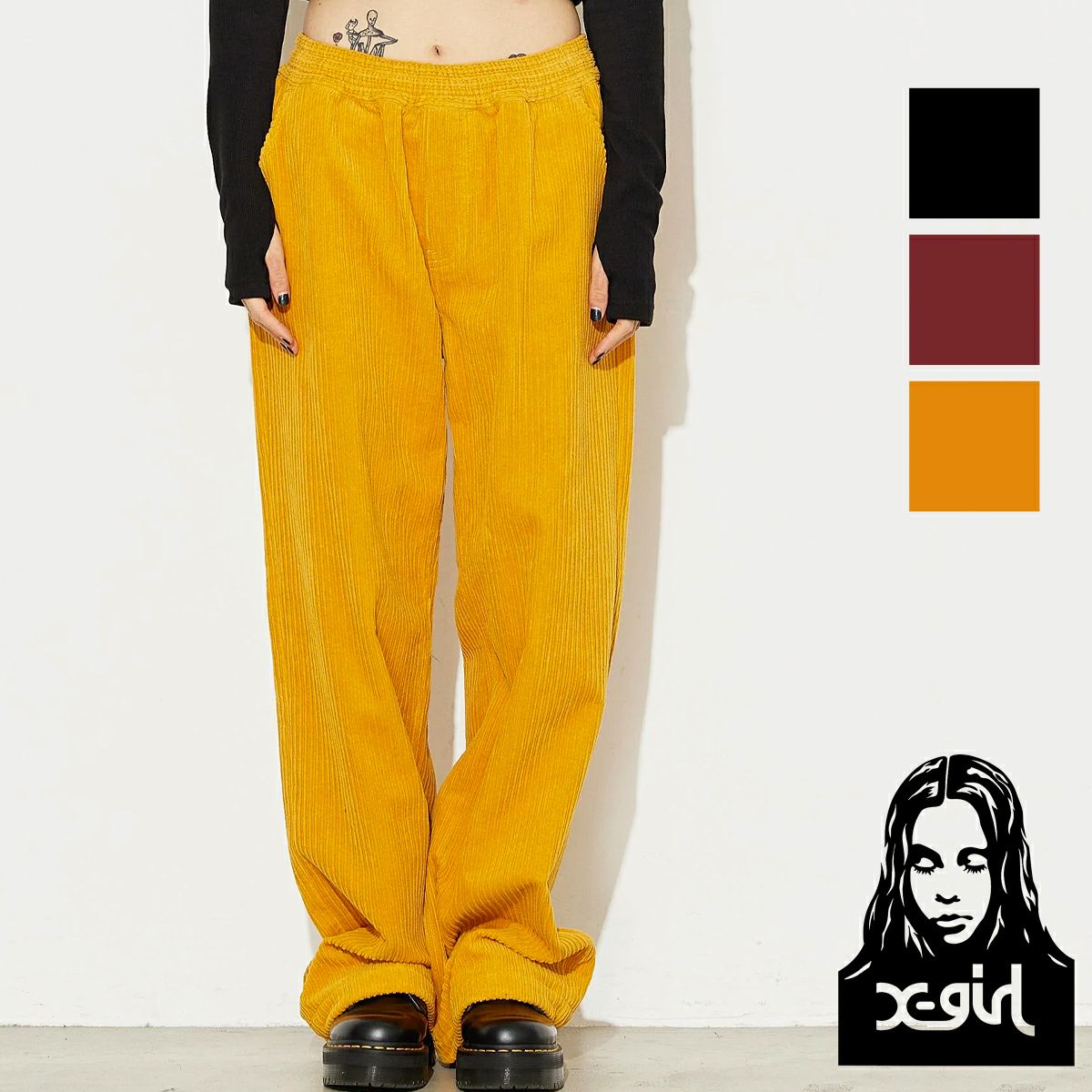 X-girl エックスガール 】 CORDUROY WIDE EASY PANTS X-girl