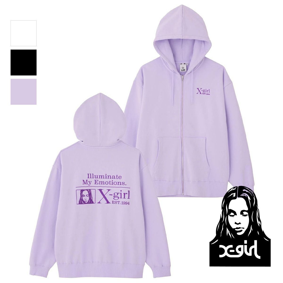 X-girl エックスガール 】 MY EMOTIONS ZIP UP SWEAT HOODIE X-girl