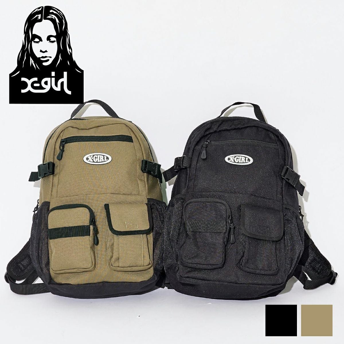 X-girl エックスガール 】 MULTI POCKET BACKPACK X-girl マルチ