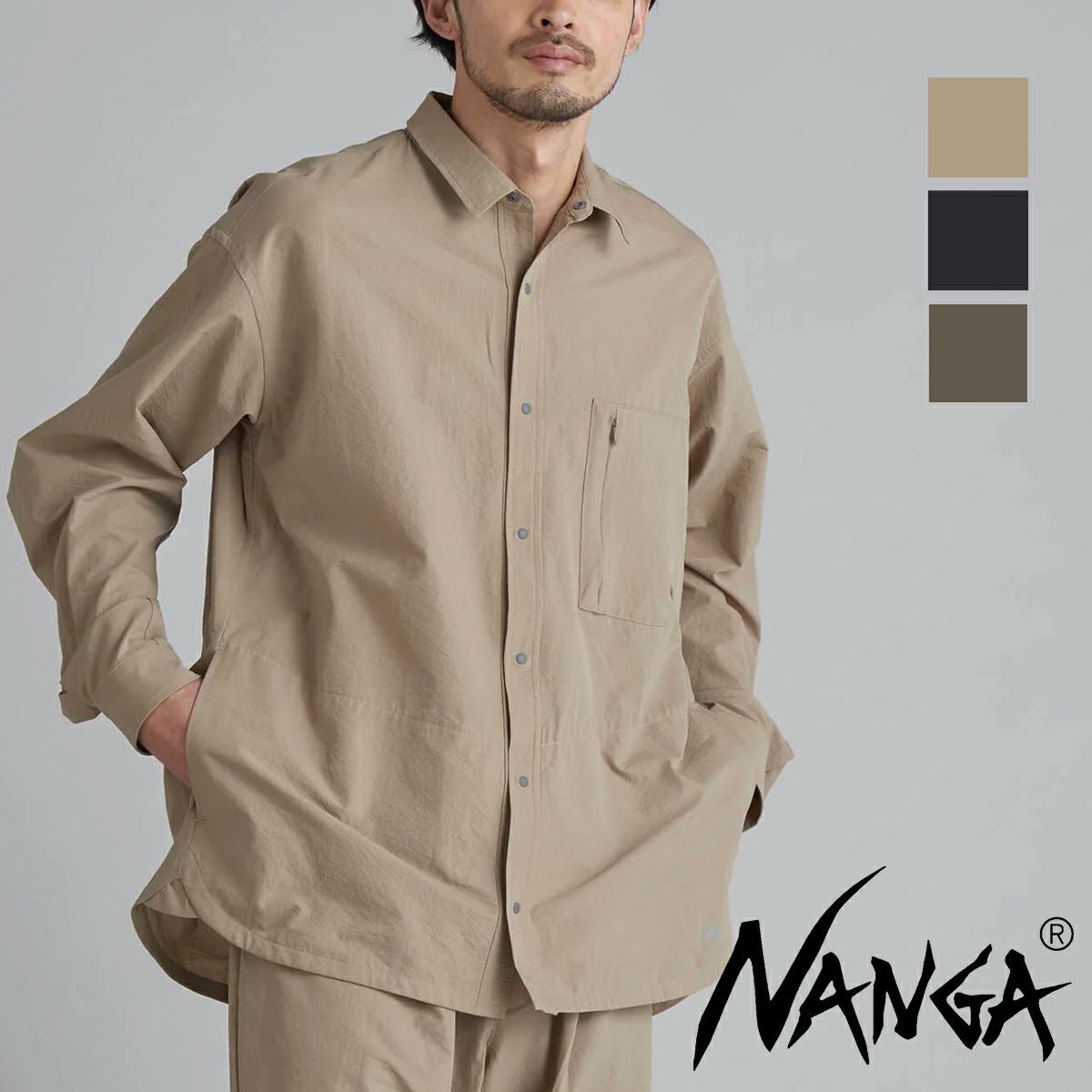 NANGA ナンガ 】 DOT AIR COMFY L/S SHIRT ドットエア コンフィ ロング