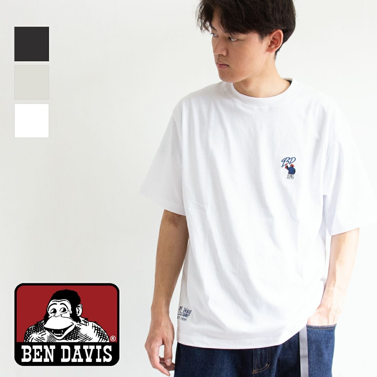 BEN DAVIS ベンデイビス 】 GORILLA BD EMB TEE ゴリラ＆ブランド