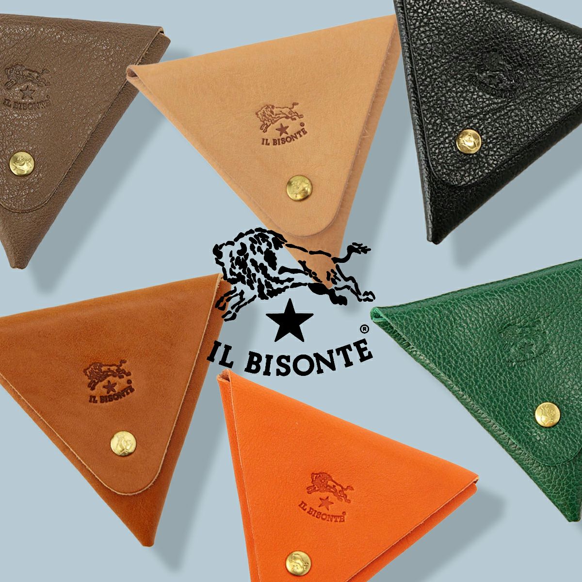 IL BISONTEイルビゾンテ　三角パース(新品、未使用) IL BISONTE（イルビゾンテ） 財布 コインケース 三角コインケース
