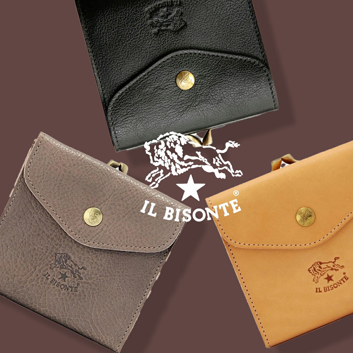 IL BISONTE イル ビゾンテ 】〇 がま口 二つ折り ウォレット 411277