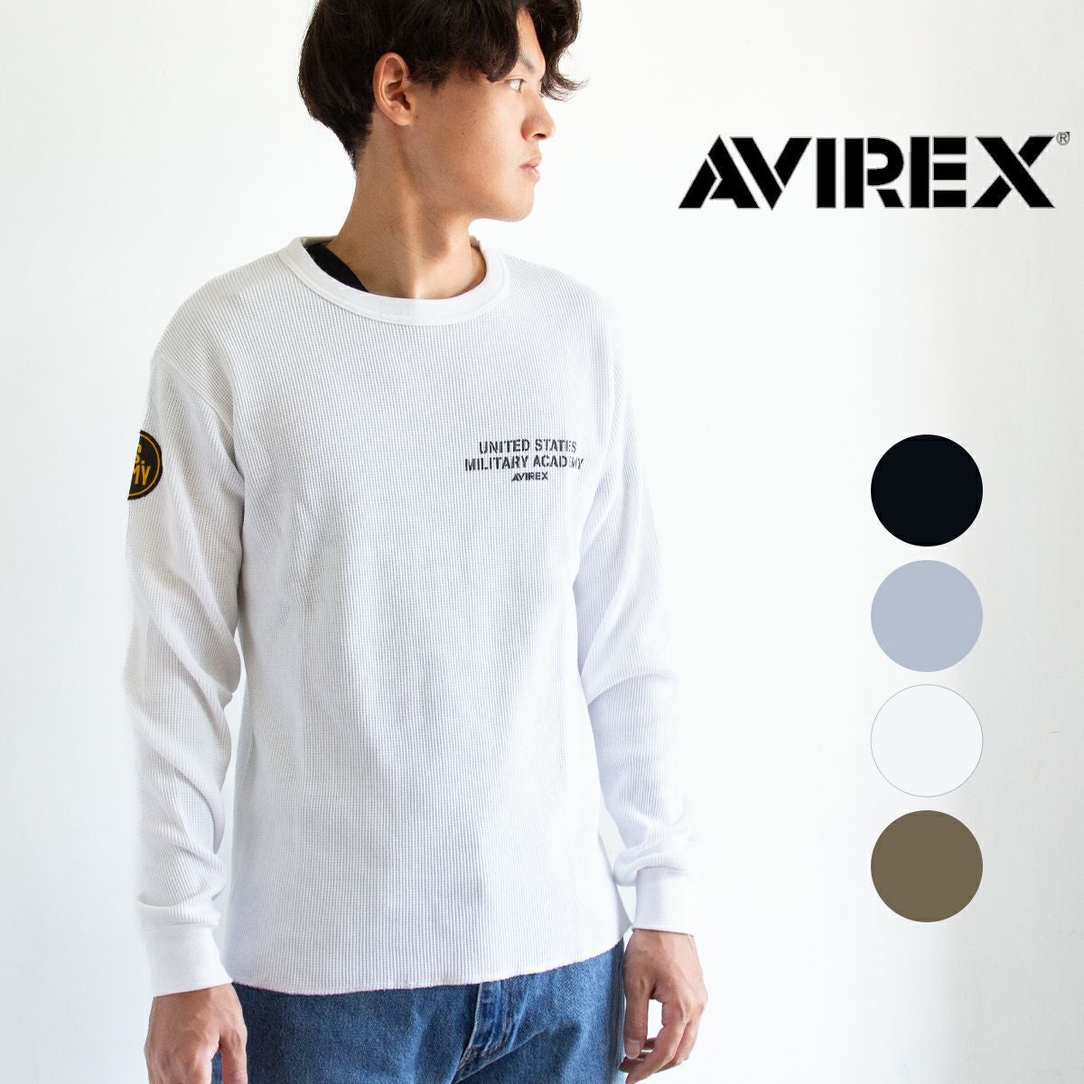 AVIREX アビレックス ワッフル 長袖 Tシャツ サーマル US ARMY 783