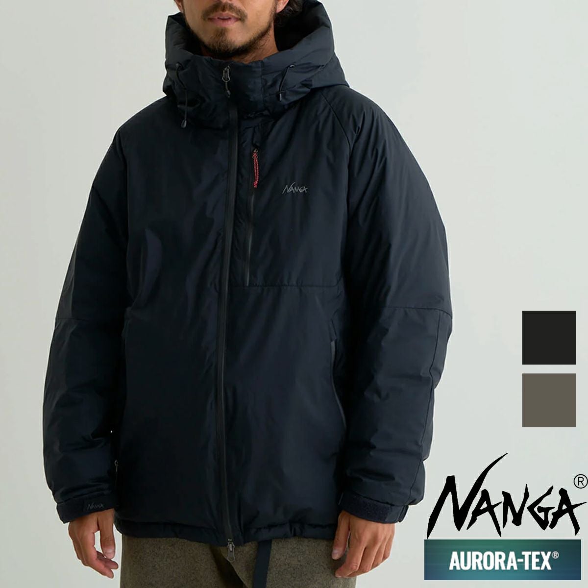 J3021美品マークアンドロナ24AWシームレスプルオーバーダウンジャケット46 NANGA ナンガ [ND2441-1A015-A] オーロラテックスコンビダウン