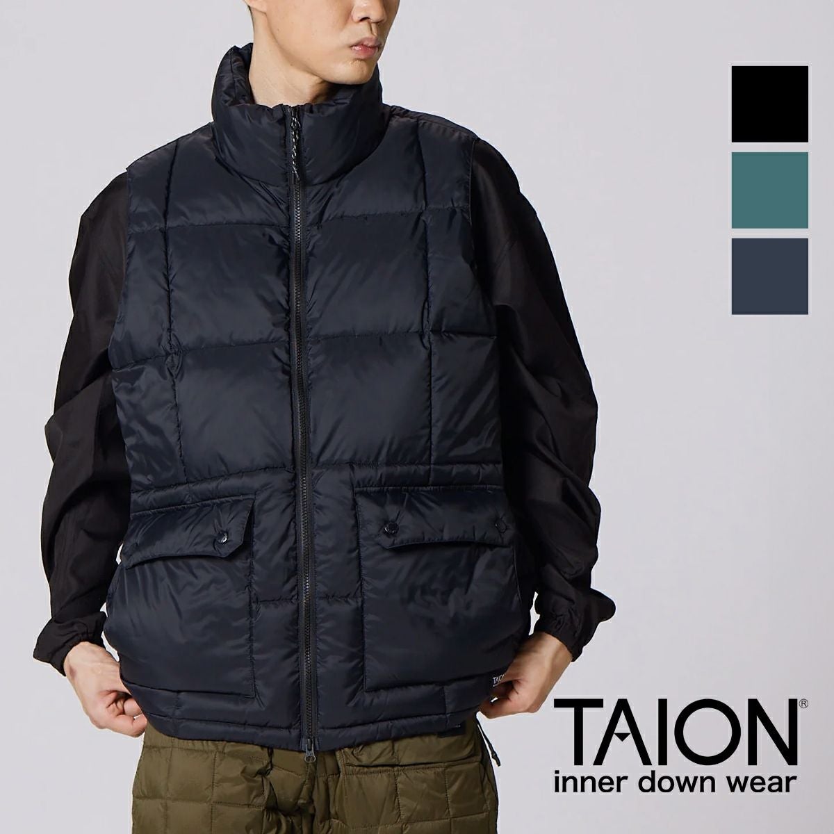 TAION タイオン 】 マウンテン パッカブル ボリューム ダウン ベスト