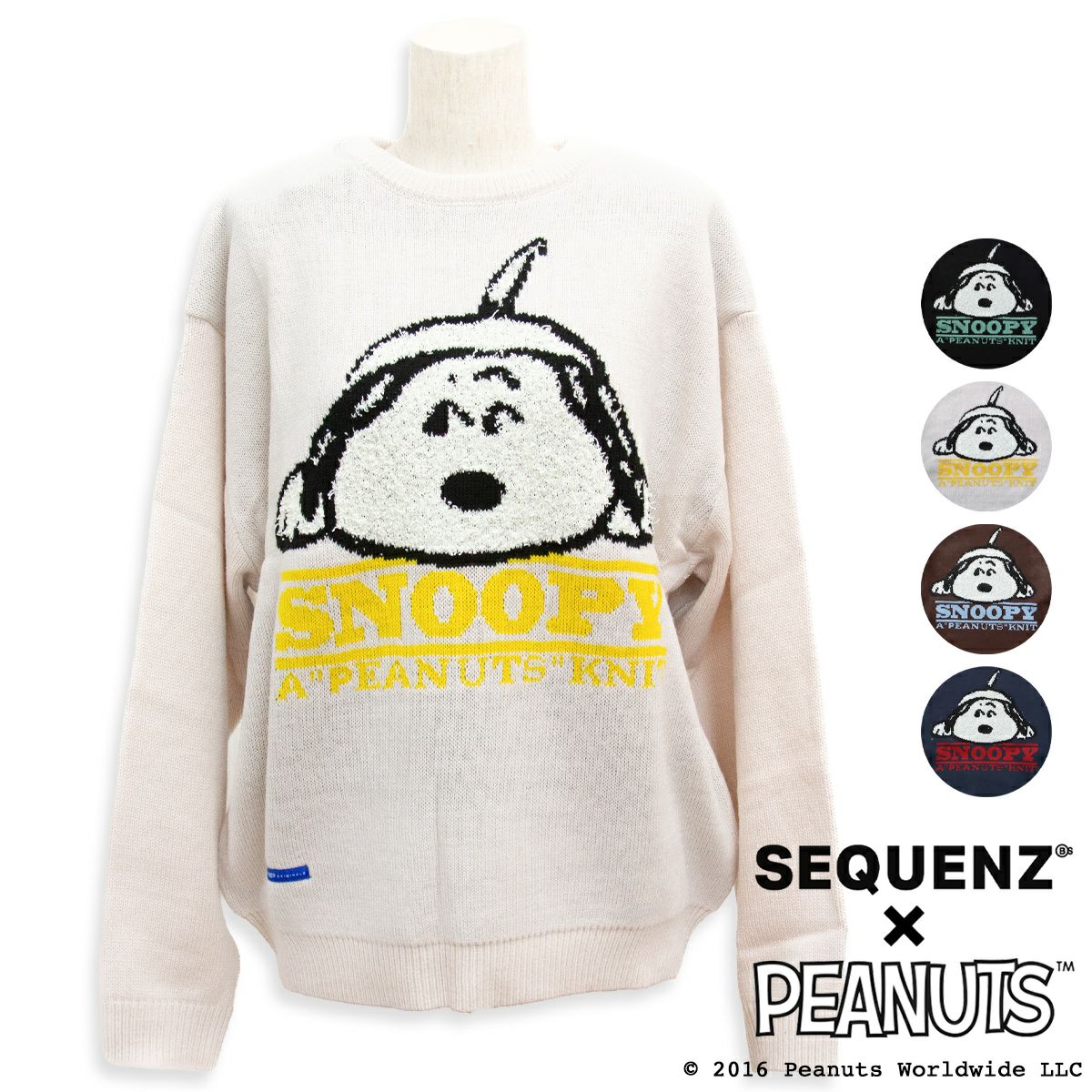 SEQUENZ シークエンズ スヌーピー オーバーサイズ ニット プルオーバー