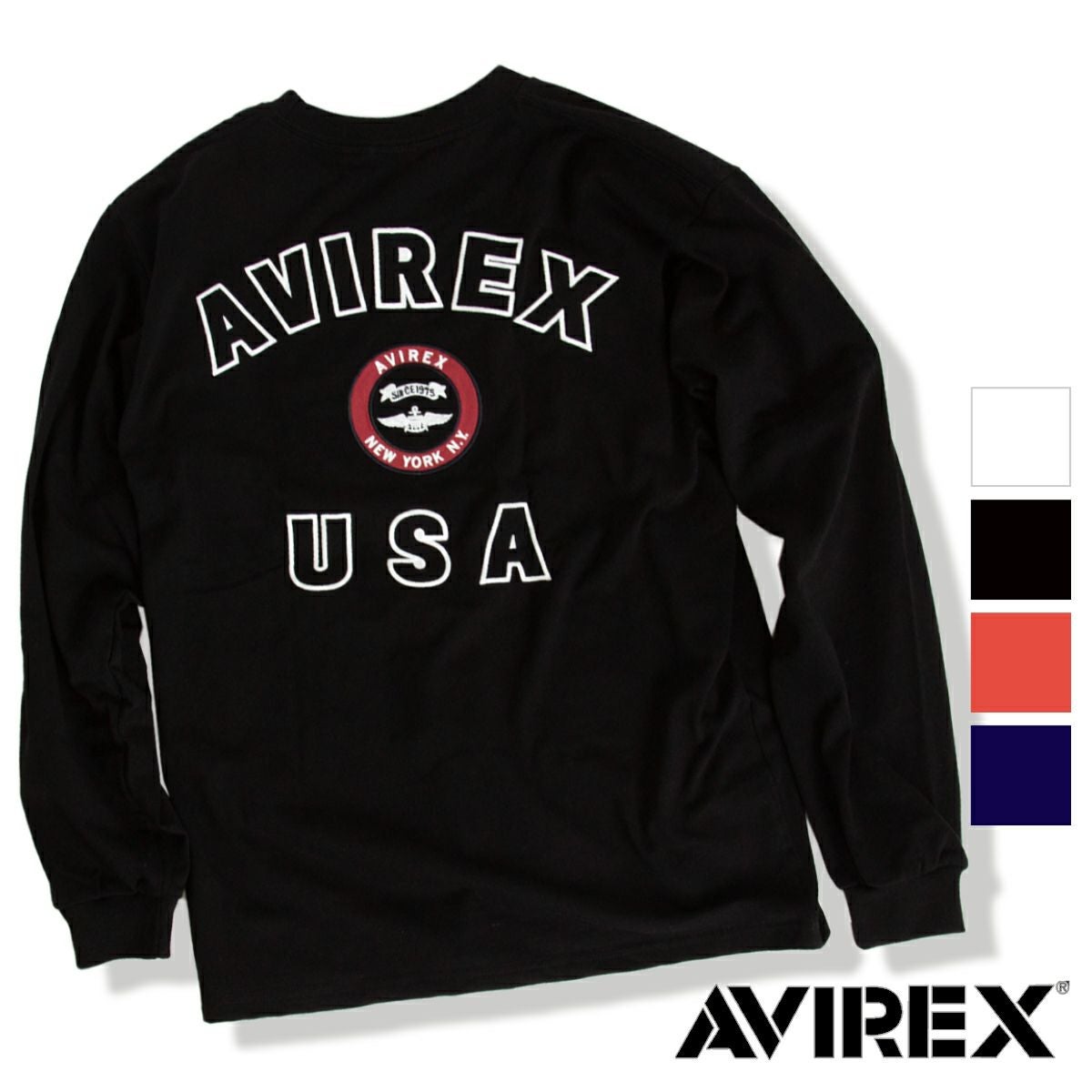 AVIREX アビレックス 】 ヴァーシティー ロゴ ロングスリーブ Tシャツ