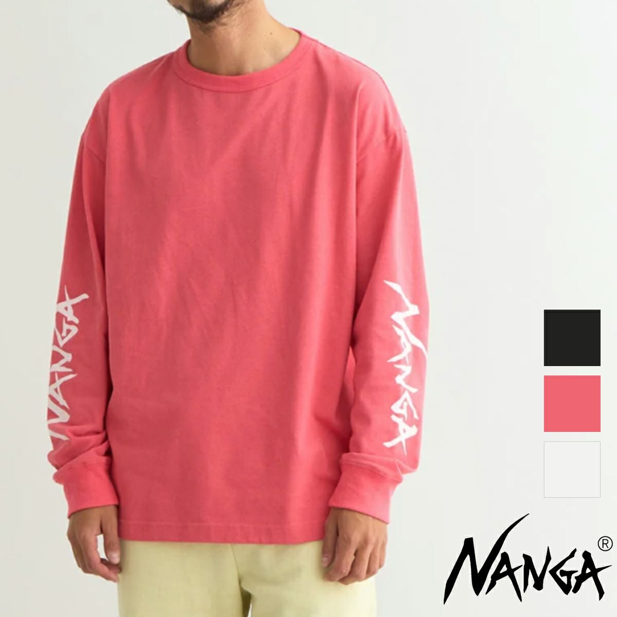 NANGA ナンガ 】 ECO HYBRID SLV LOGO L/S TEE エコハイブリッド
