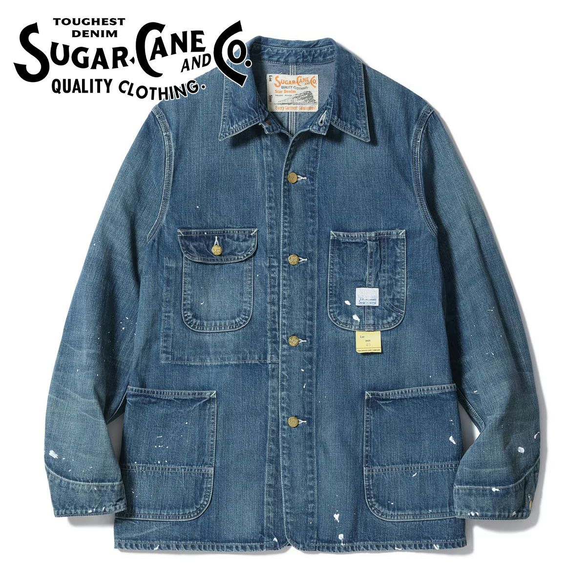 SUGAR CANE シュガーケーン 】 11oz. BLUE DENIM WORK COAT AGED MODEL