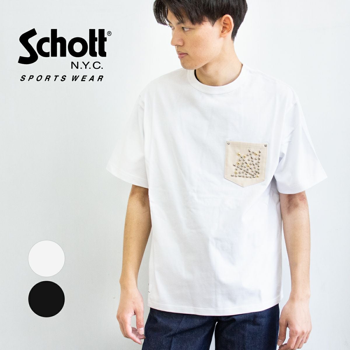 Schott ショット スタッズ Tシャツ スパイダー STUDS T-SHIRT SPIDER