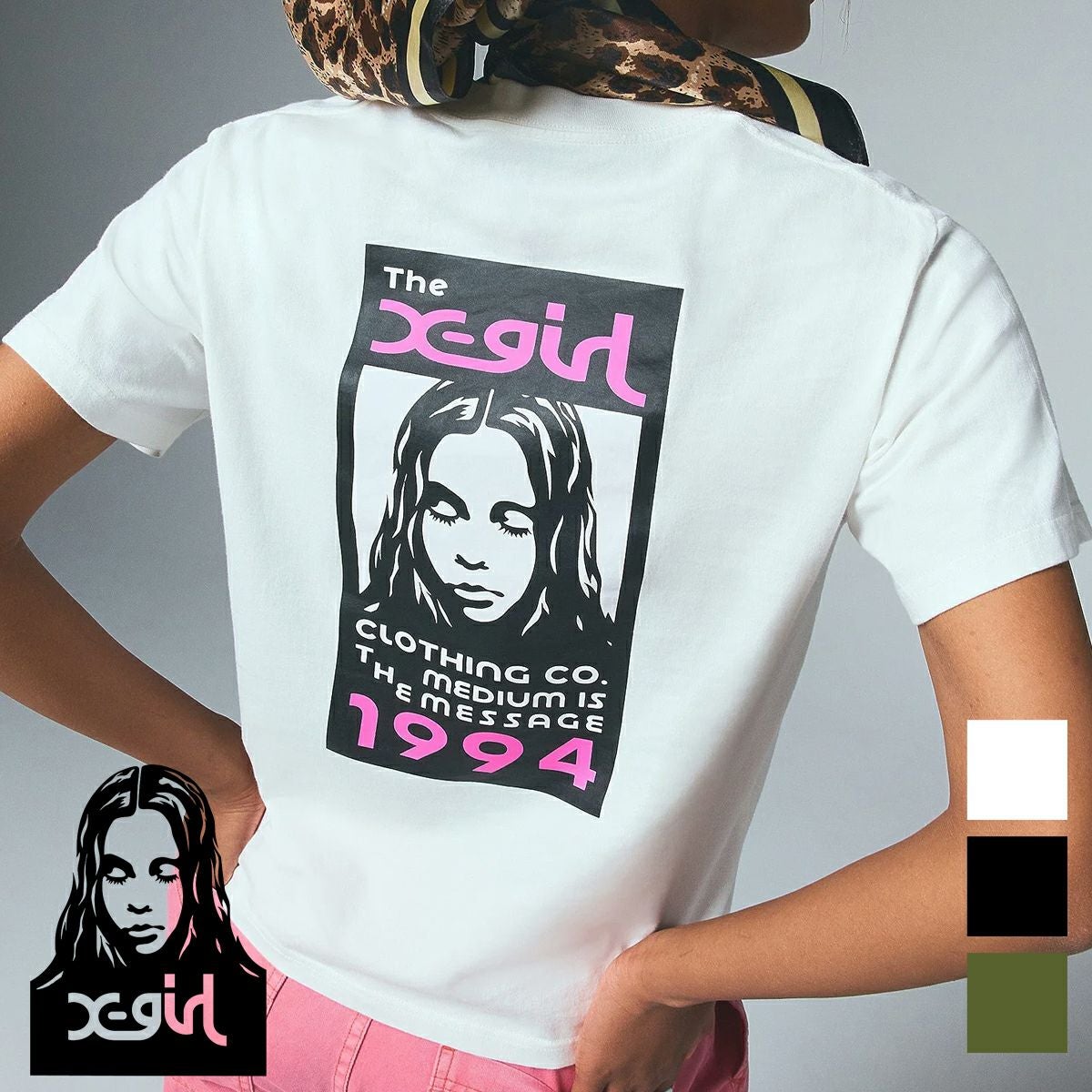 X-girl エックスガール 】 BOX LOGO AND FACE S/S TEE ボックス ロゴ