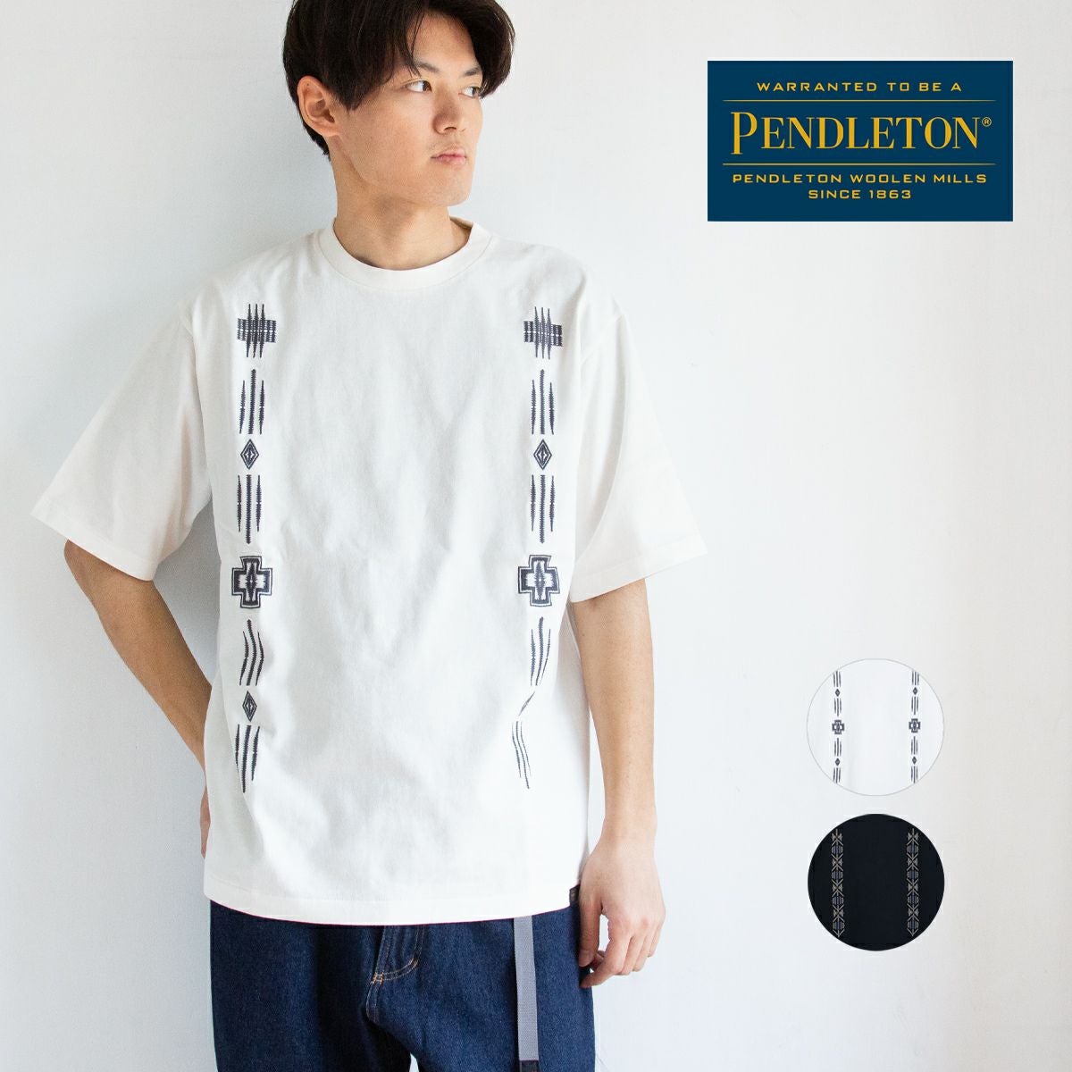 PENDLETON ペンドルトン EMB TEE UNISEX フロント 刺繍 デザイン 半袖
