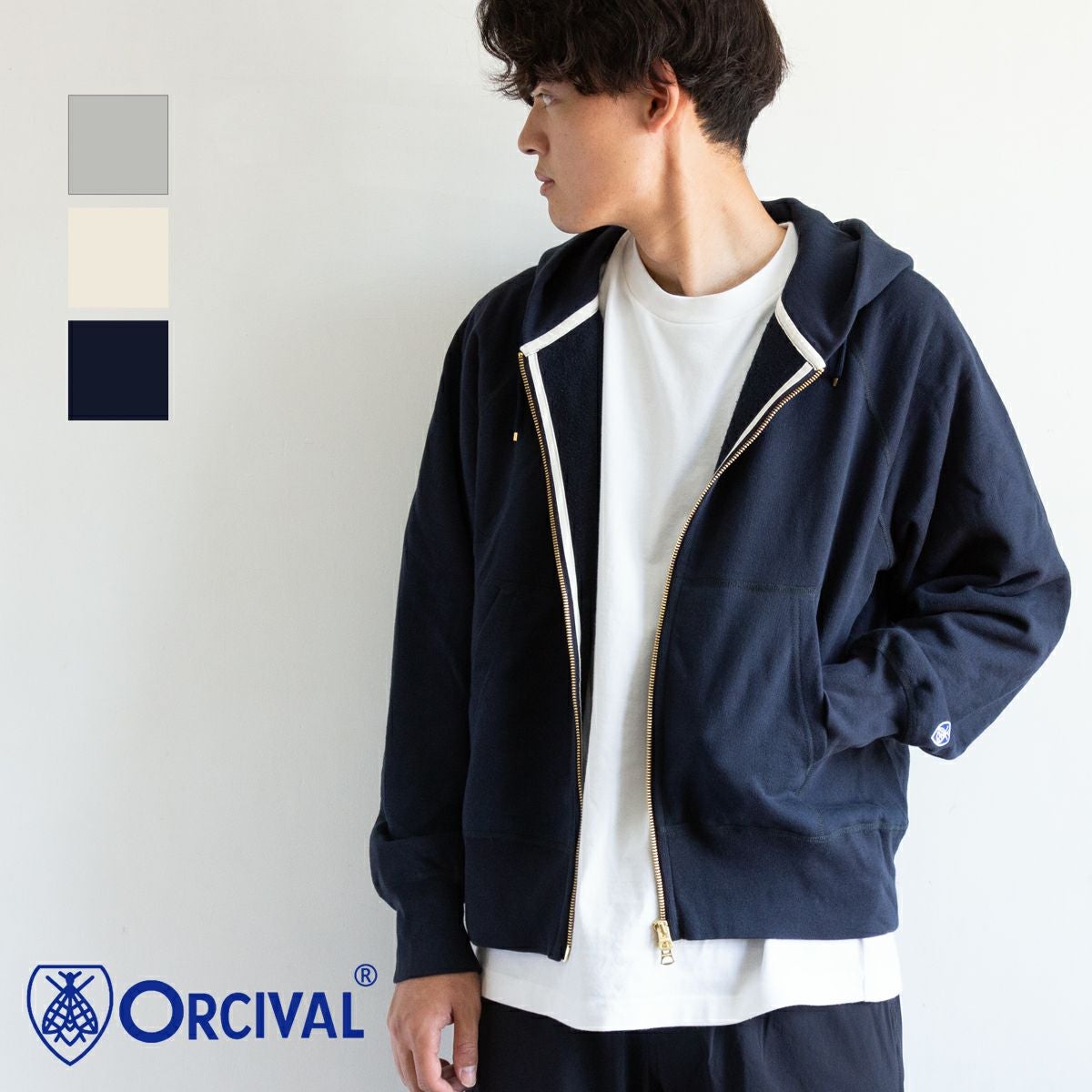 ORCIVAL オーシバル 】 Men's French Terry Zip Hoodie メンズ