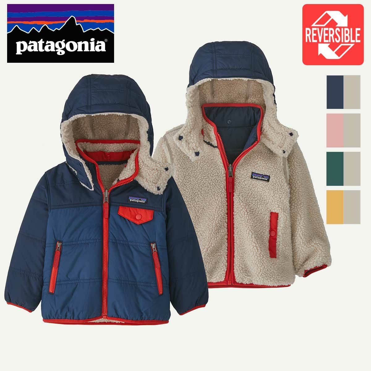 Patagonia ベビー・リバーシブル・トリブルズ・フーディ　4T　新品 Baby Reversible Tribbles Hoody （ベビー・リバーシブル・トリブルズ