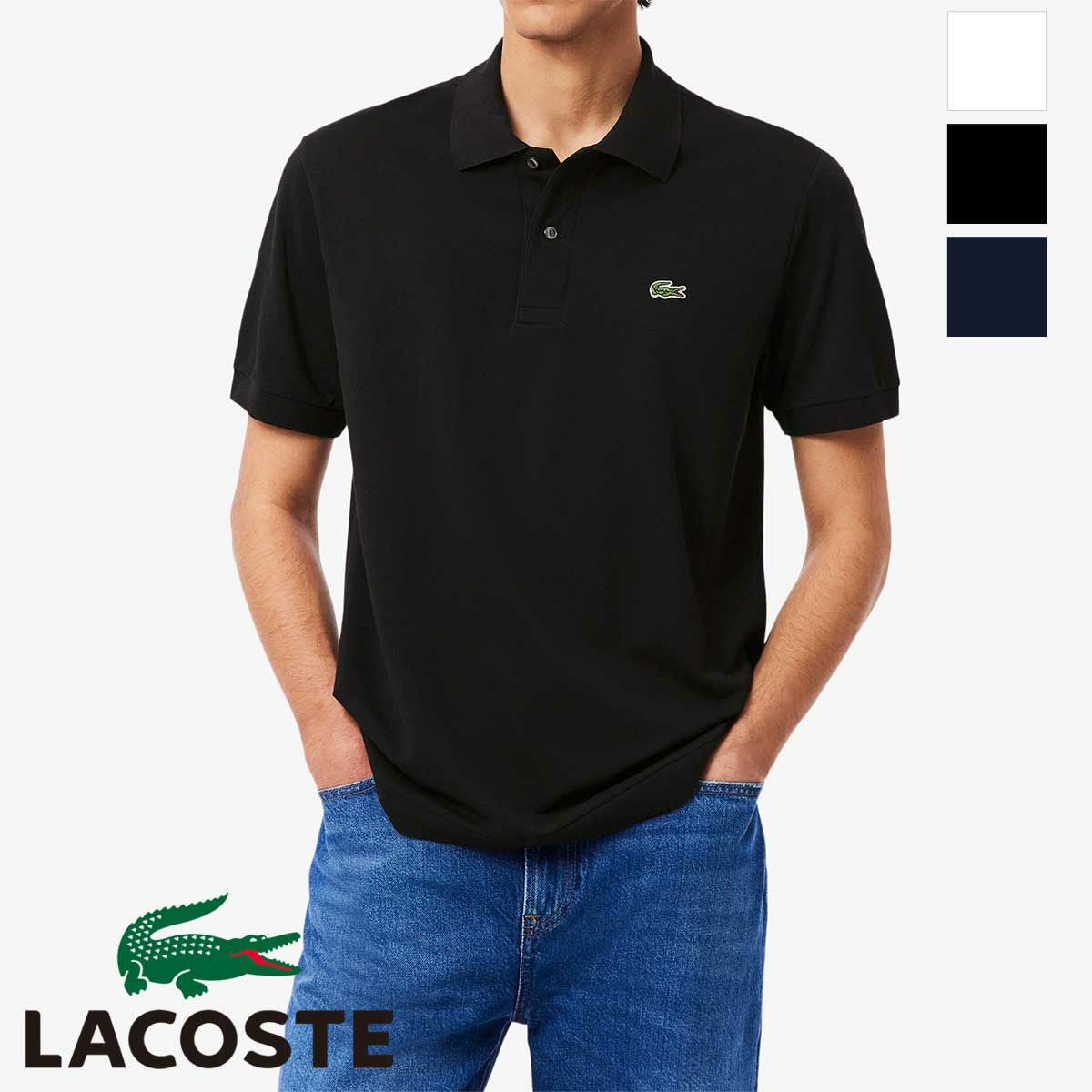 新品 LACOSTE ポロシャツ PH9851-10 ブラック　サイズ5 LACOSTE ラコステ 】 L.12.12 ライト ポロシャツ PH9851-10 | JEANS