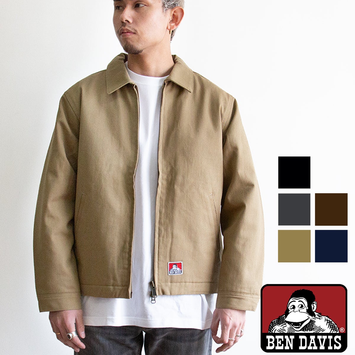 BEN DAVIS ベンデイビス 】 中綿 裏キルト ダブルジップ ワーク