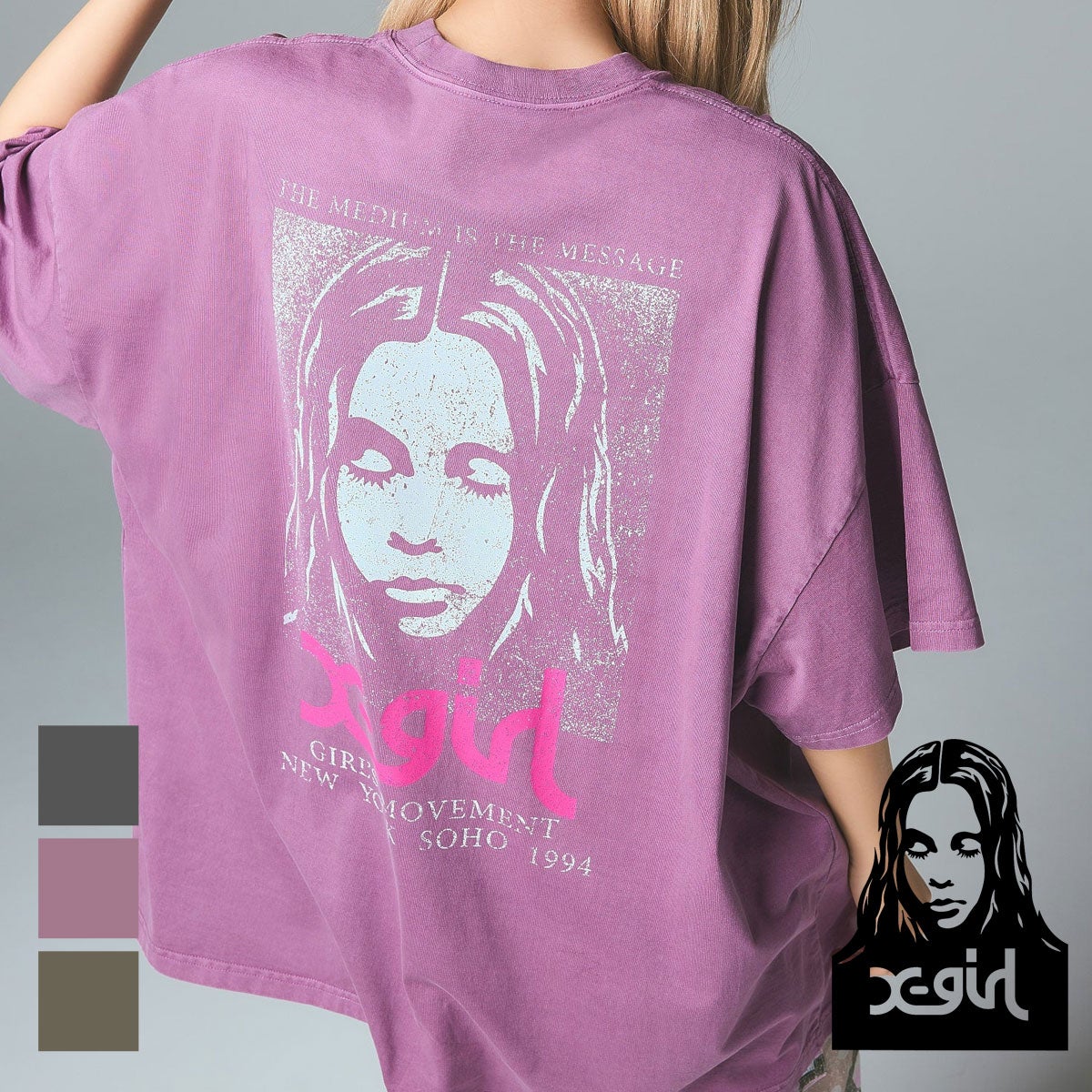 X-girl エックスガール 】 FADED FACE S/S BIG TEE DRESS フェイデッド