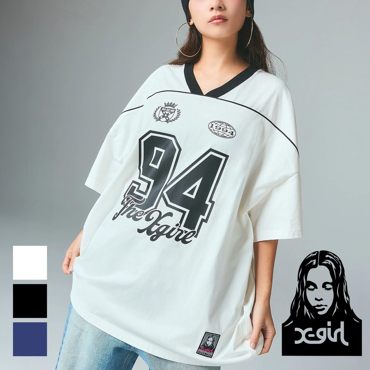 X-girl エックスガール 】 FACE LABEL NUMBER BIG TEE DRESS フェイス