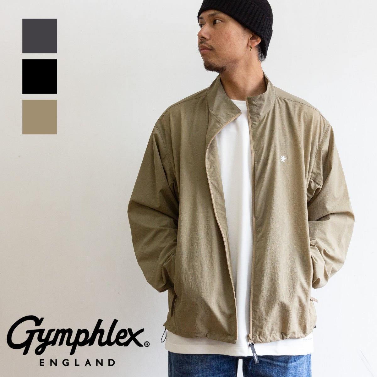 Gymphlex ジムフレックス 】 STAND ZIP BLOUSON ナイロンコットン