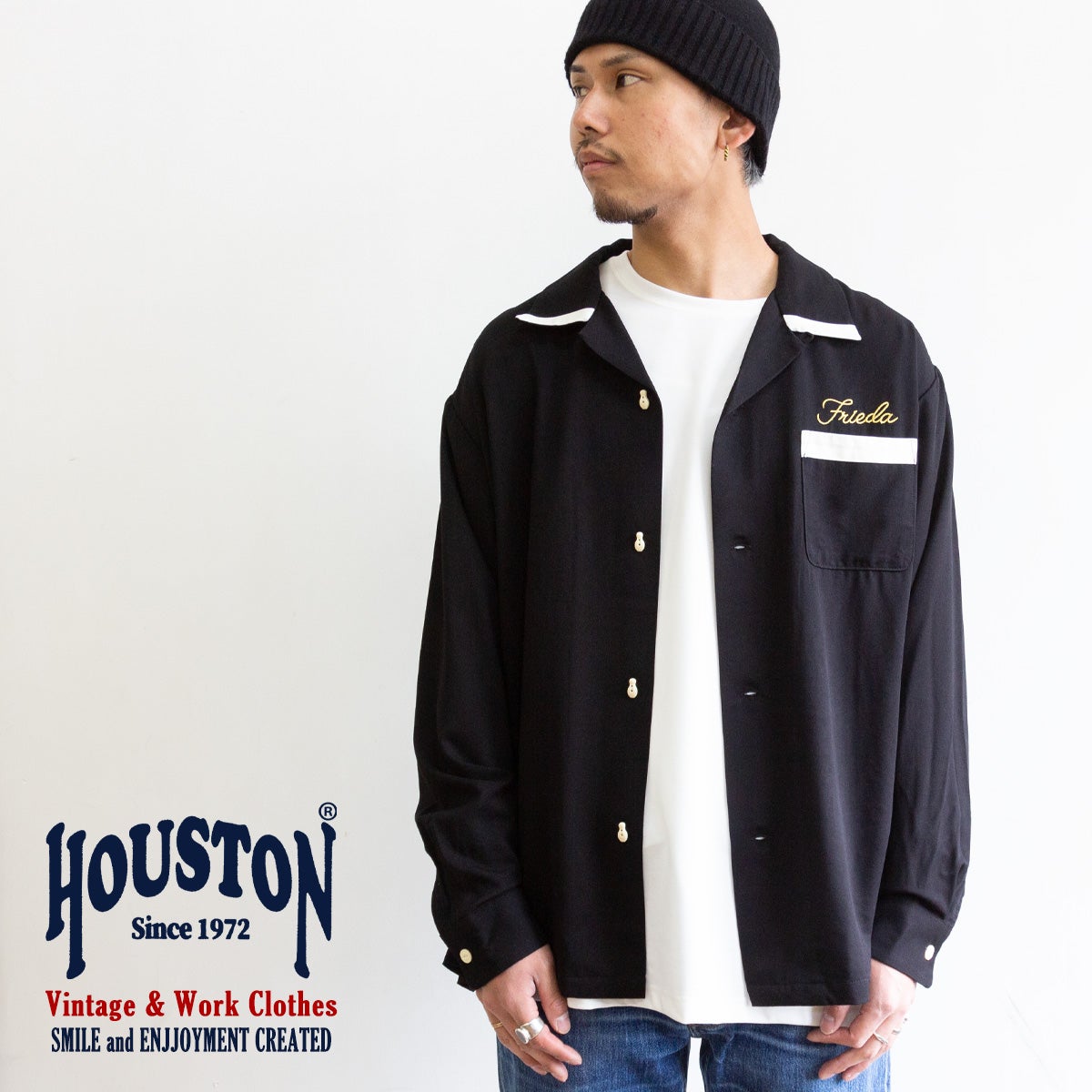 VINTAGE ボウリングシャツ STRIKER HOUSTON ヒューストン 】 BOWLING L/S SHIRT (STRIKERS) 長袖