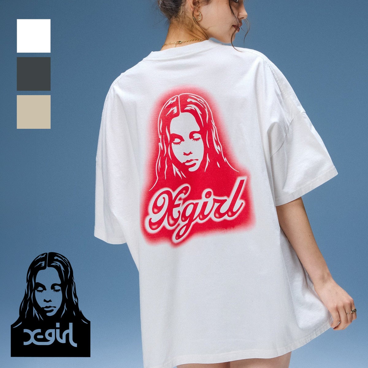 X-girl エックスガール 】 SPRAY FACE S/S BIG TEE DRESS スプレー