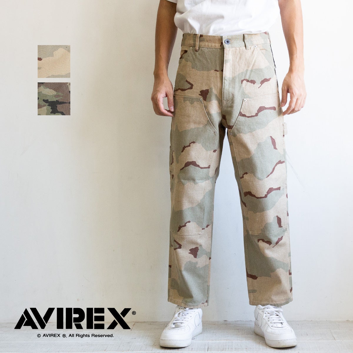 AVIREX アビレックス 】 CAMO DOUBLE KNEE DUCK PAINTER PANTS カモ