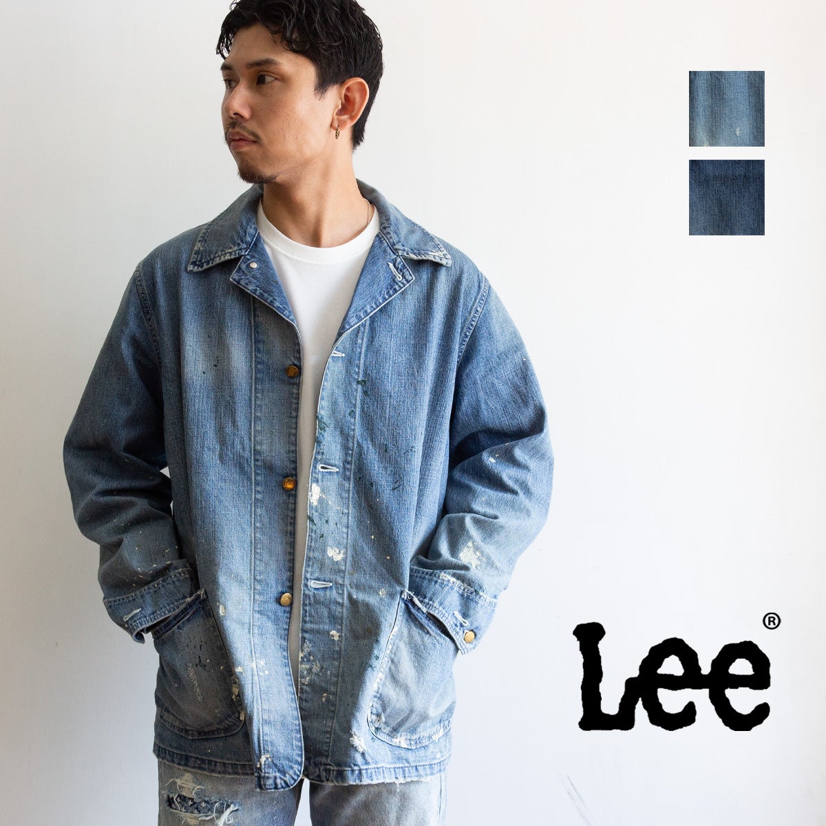 早い者勝ち！Lee デニムカバーオール Lサイズ GLT027 Lee リー 】 DUNGAREES VINTAGE LOCO JACKET ダンガリーズ ビンテージ